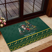 Personalised South Africa Christmas Rubber Doormat Bokke Merry Braai-mas - Wonder Print Shop