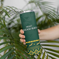 Personalised South Africa Christmas Skinny Tumbler Bokke Merry Braai-mas - Wonder Print Shop