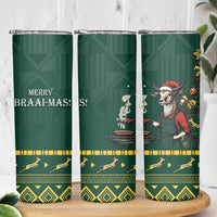 Personalised South Africa Christmas Skinny Tumbler Bokke Merry Braai-mas - Wonder Print Shop