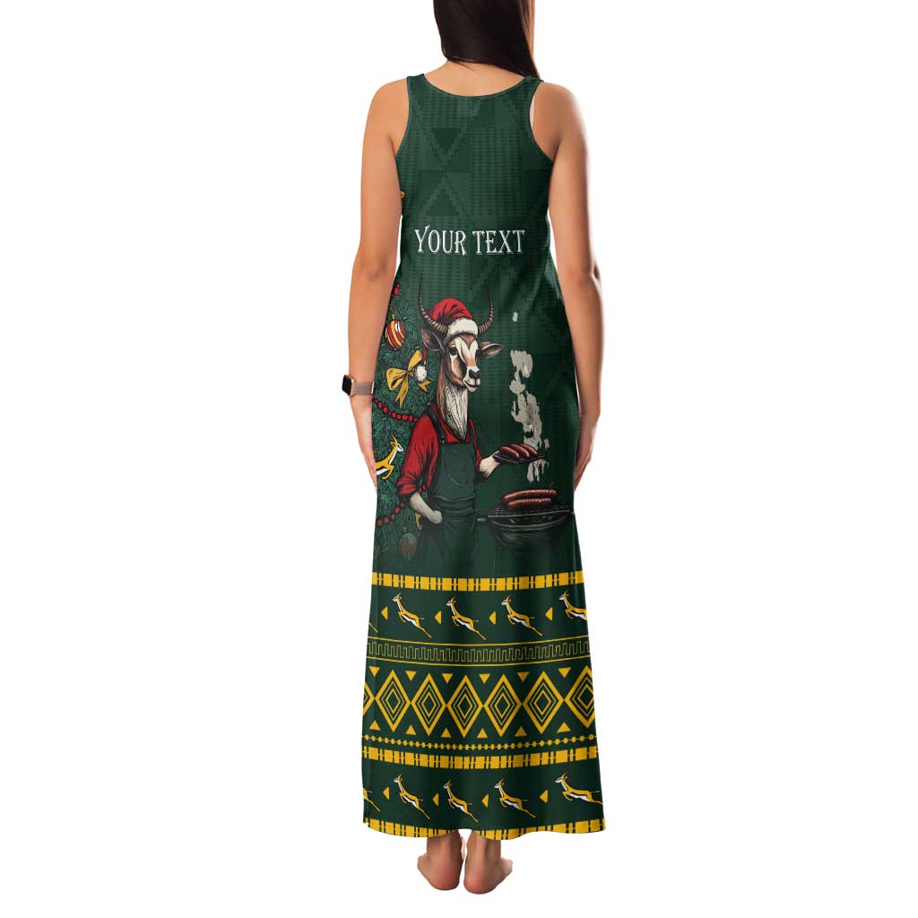 Personalised South Africa Christmas Tank Maxi Dress Bokke Merry Braai-mas - Wonder Print Shop