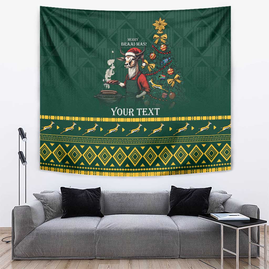 Personalised South Africa Christmas Tapestry Bokke Merry Braai-mas - Wonder Print Shop