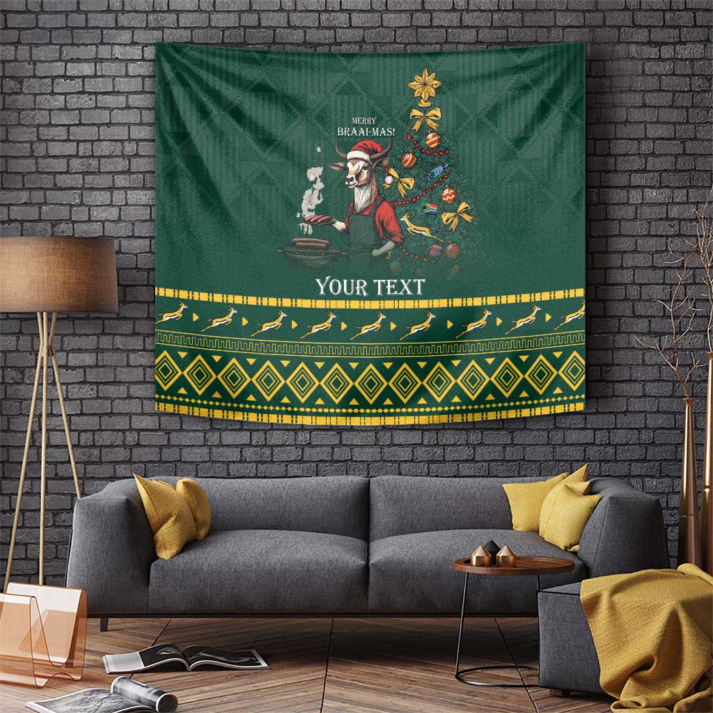Personalised South Africa Christmas Tapestry Bokke Merry Braai-mas - Wonder Print Shop