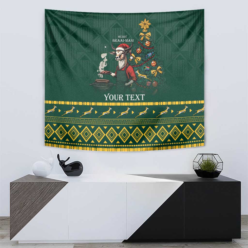 Personalised South Africa Christmas Tapestry Bokke Merry Braai-mas - Wonder Print Shop