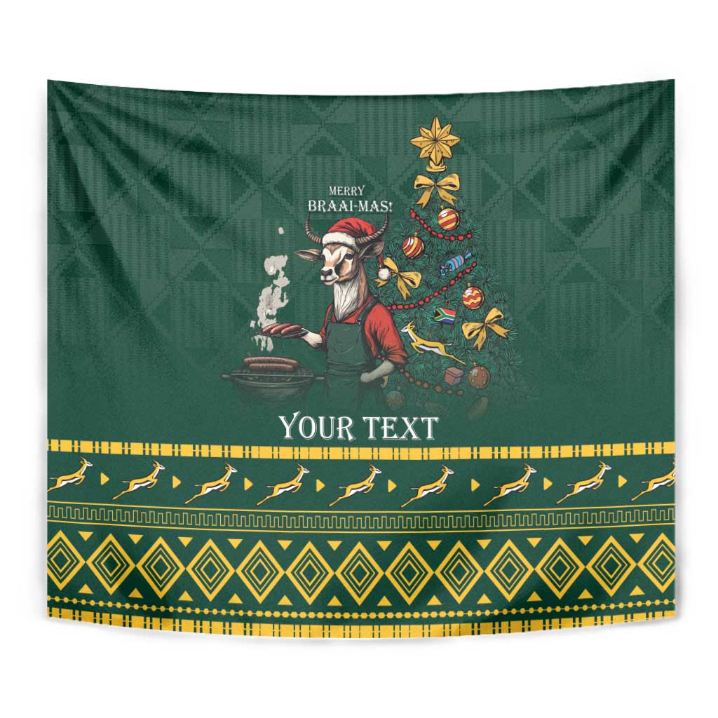 Personalised South Africa Christmas Tapestry Bokke Merry Braai-mas - Wonder Print Shop