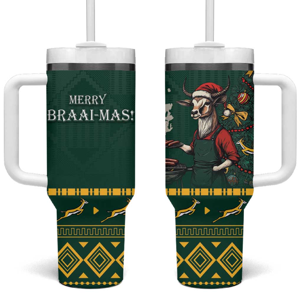 Personalised South Africa Christmas Tumbler With Handle Bokke Merry Braai-mas - Wonder Print Shop