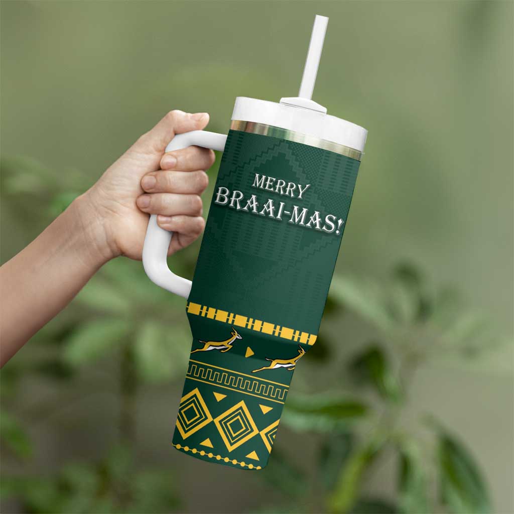 Personalised South Africa Christmas Tumbler With Handle Bokke Merry Braai-mas - Wonder Print Shop