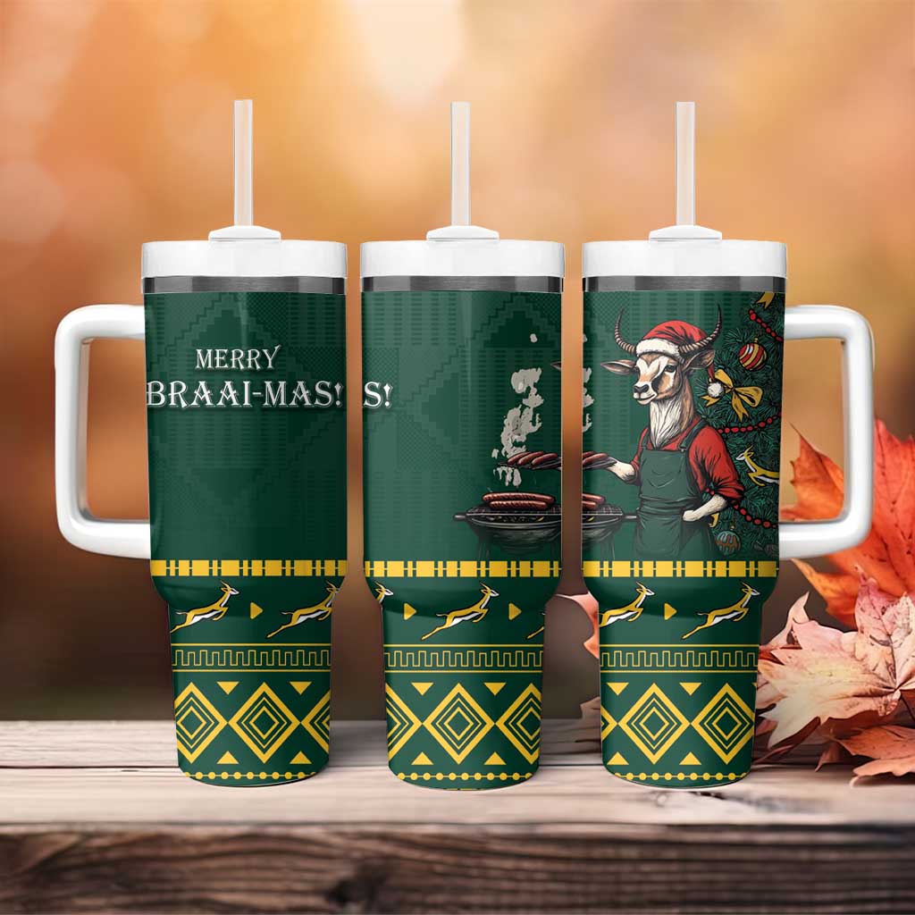 Personalised South Africa Christmas Tumbler With Handle Bokke Merry Braai-mas - Wonder Print Shop
