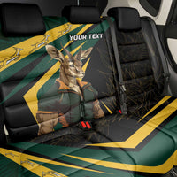South Africa Personalised Back Car Seat Cover Springbok Mascot Dynamic LT7 - Wonder Print Shop