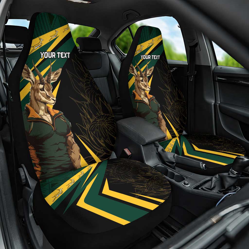 South Africa Personalised Car Seat Cover Springbok Mascot Dynamic LT7 - Wonder Print Shop