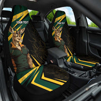 South Africa Personalised Car Seat Cover Springbok Mascot Dynamic LT7 - Wonder Print Shop