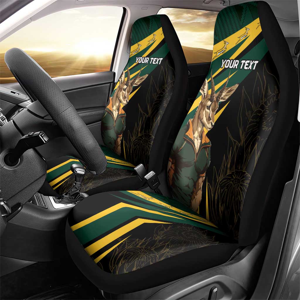 South Africa Personalised Car Seat Cover Springbok Mascot Dynamic LT7 - Wonder Print Shop