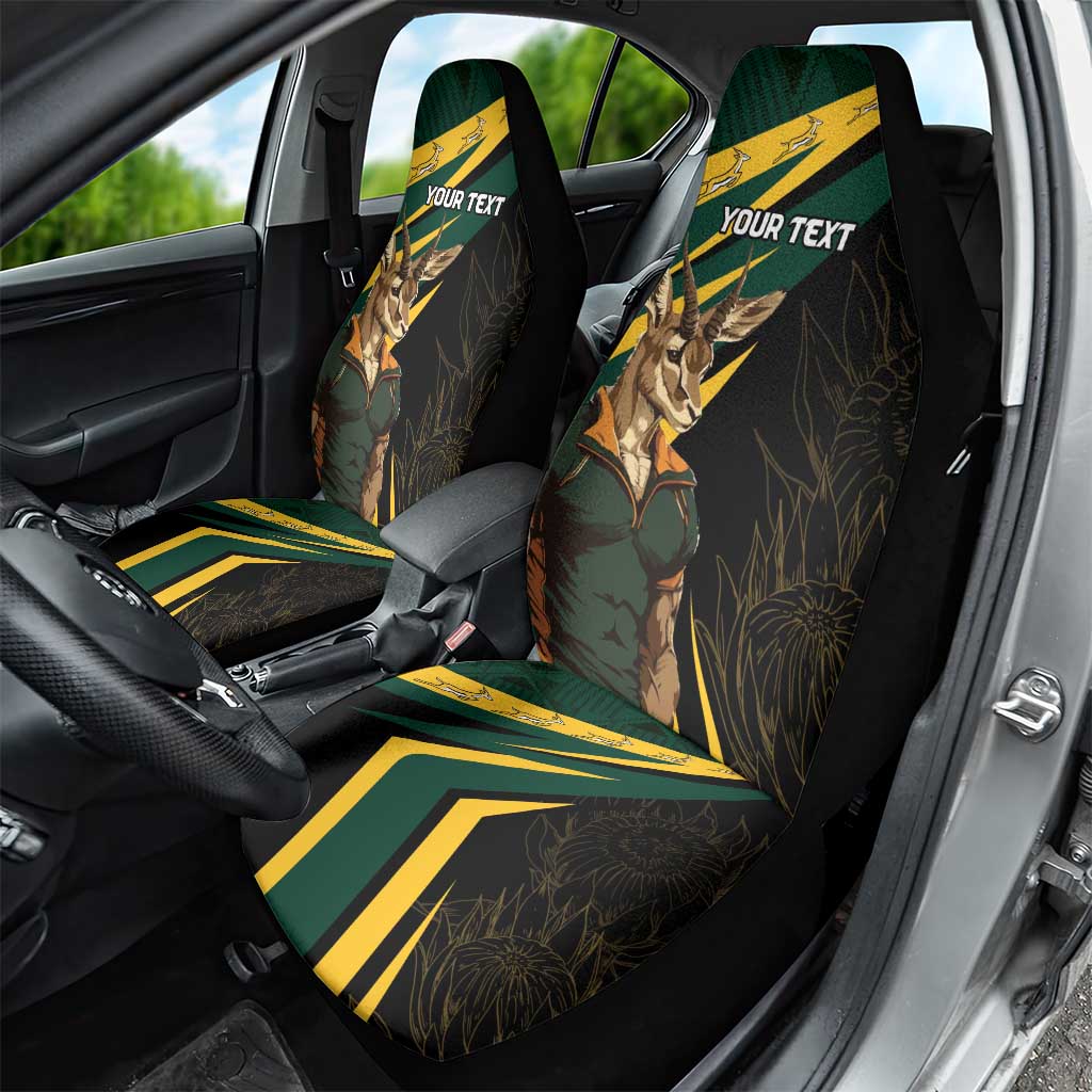 South Africa Personalised Car Seat Cover Springbok Mascot Dynamic LT7 - Wonder Print Shop