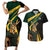 South Africa Personalised Couples Matching Short Sleeve Bodycon Dress and Hawaiian Shirt Springbok Mascot Dynamic LT7 - Wonder Print Shop