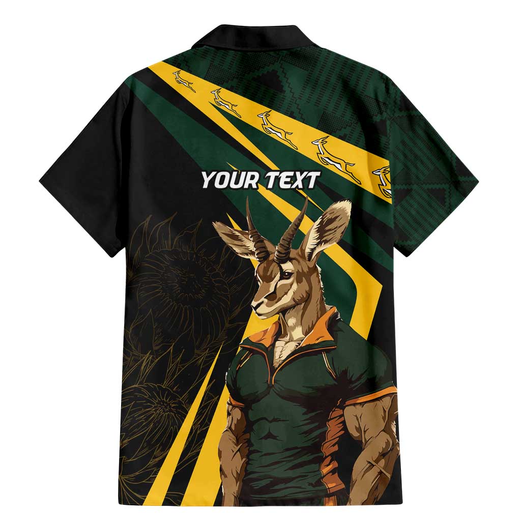 South Africa Personalised Family Matching Mermaid Dress and Hawaiian Shirt Springbok Mascot Dynamic LT7 - Wonder Print Shop