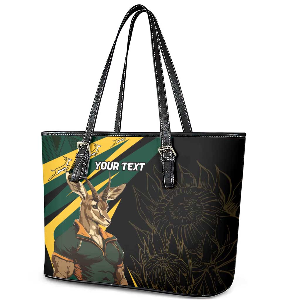 South Africa Personalised Leather Tote Bag Springbok Mascot Dynamic - Wonder Print Shop