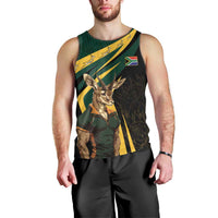 South Africa Personalised Men Tank Top Springbok Mascot Dynamic - Wonder Print Shop