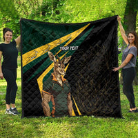 South Africa Personalised Quilt Springbok Mascot Dynamic - Wonder Print Shop