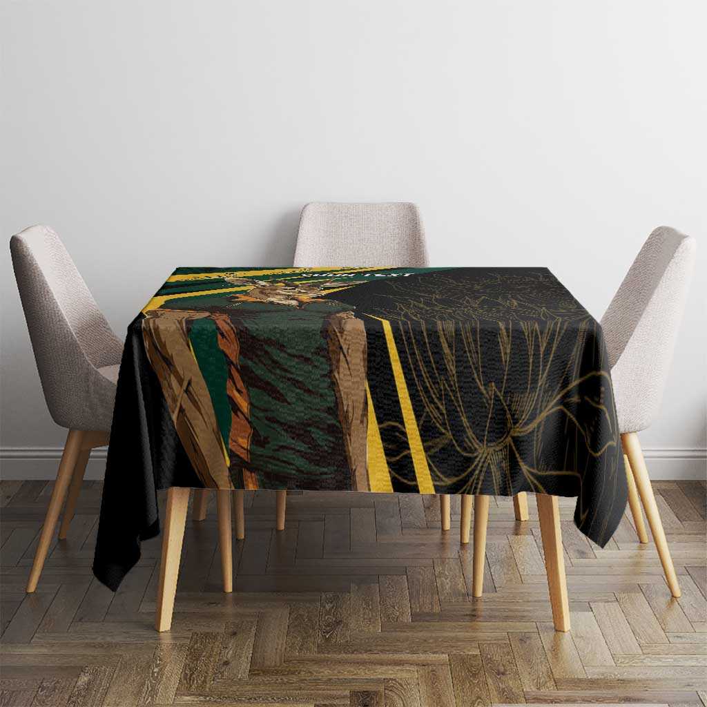 South Africa Personalised Tablecloth Springbok Mascot Dynamic - Wonder Print Shop