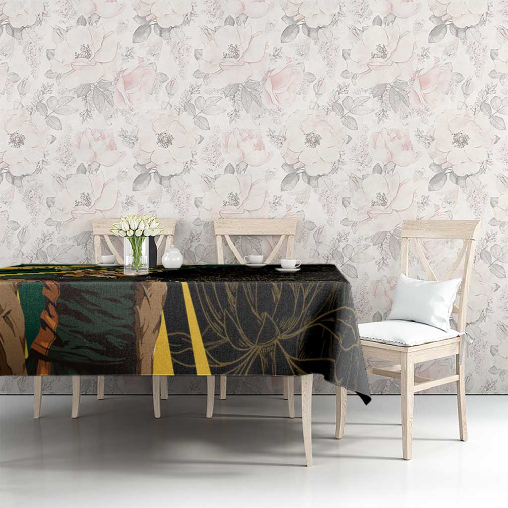 South Africa Personalised Tablecloth Springbok Mascot Dynamic - Wonder Print Shop