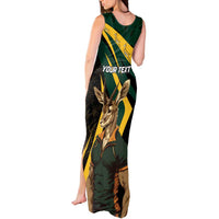 South Africa Personalised Tank Maxi Dress Springbok Mascot Dynamic - Wonder Print Shop