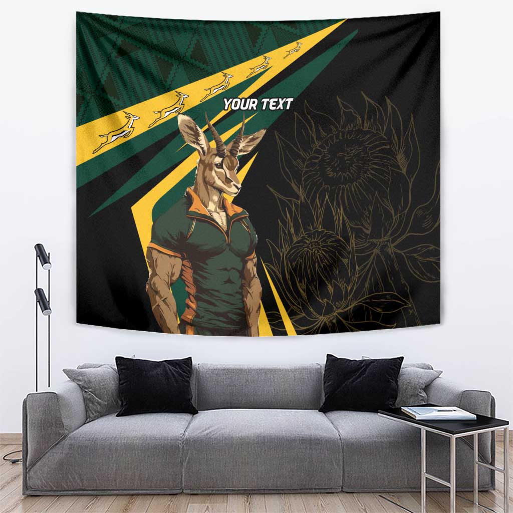 South Africa Personalised Tapestry Springbok Mascot Dynamic - Wonder Print Shop