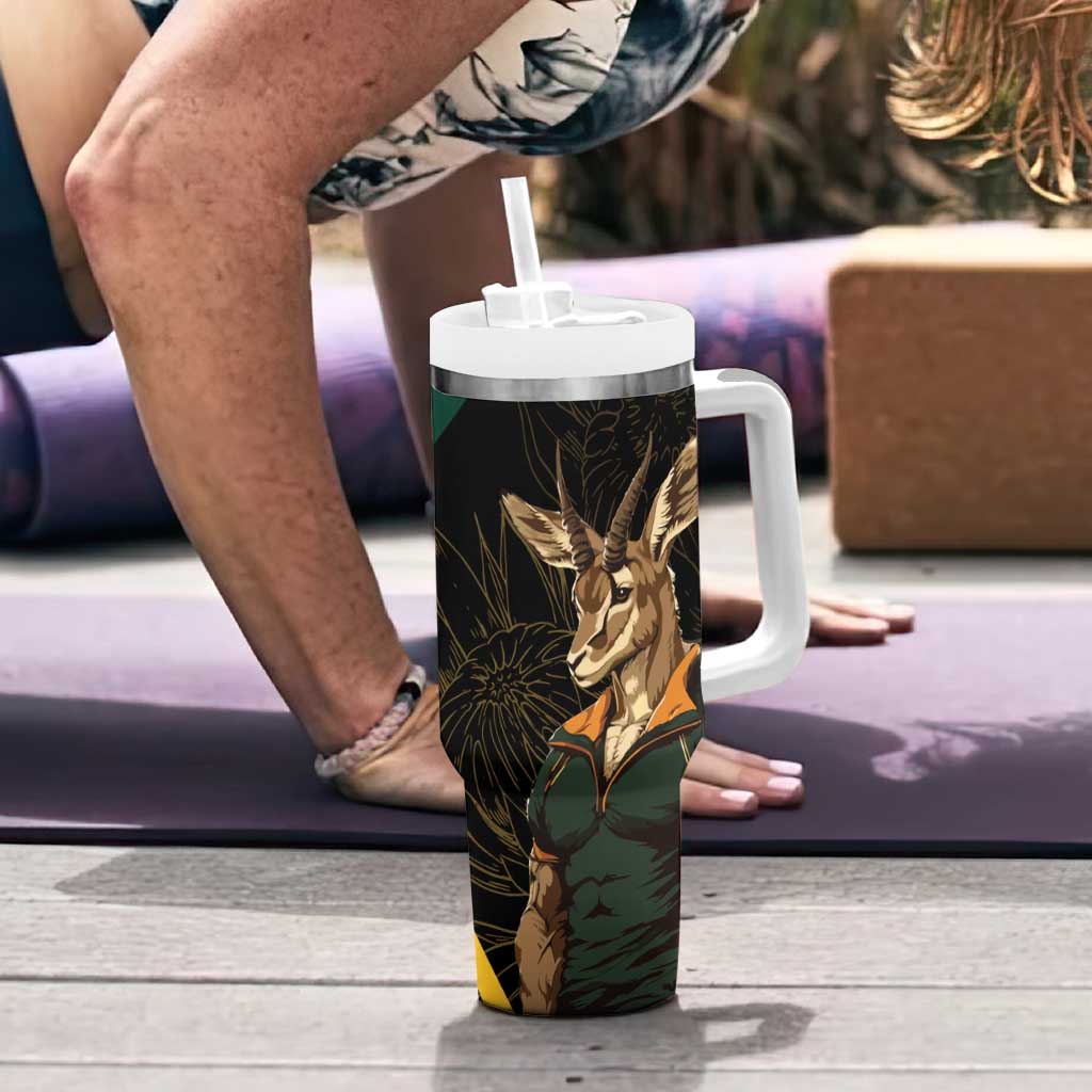 South Africa Tumbler With Handle Springbok Mascot Dynamic - Wonder Print Shop