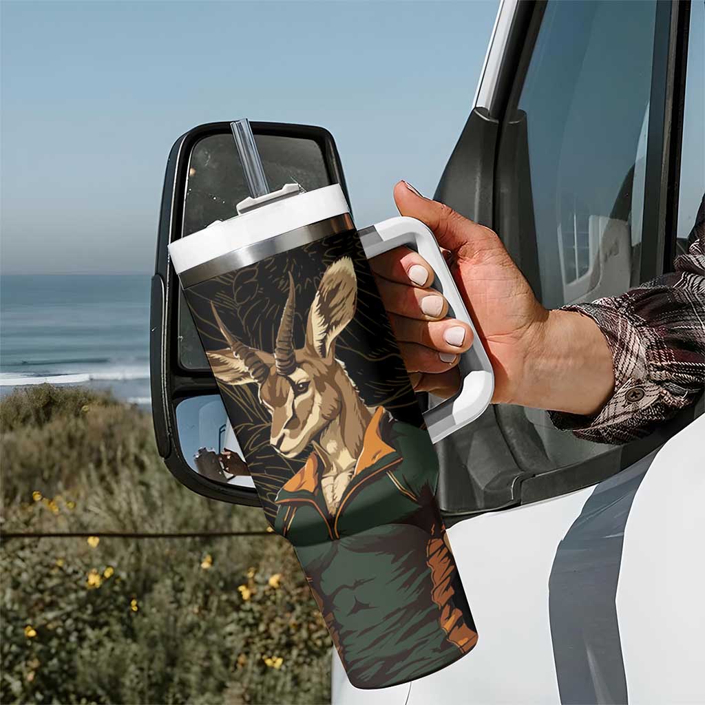 South Africa Tumbler With Handle Springbok Mascot Dynamic - Wonder Print Shop