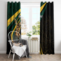South Africa Personalised Window Curtain Springbok Mascot Dynamic - Wonder Print Shop