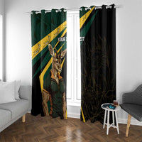 South Africa Personalised Window Curtain Springbok Mascot Dynamic - Wonder Print Shop