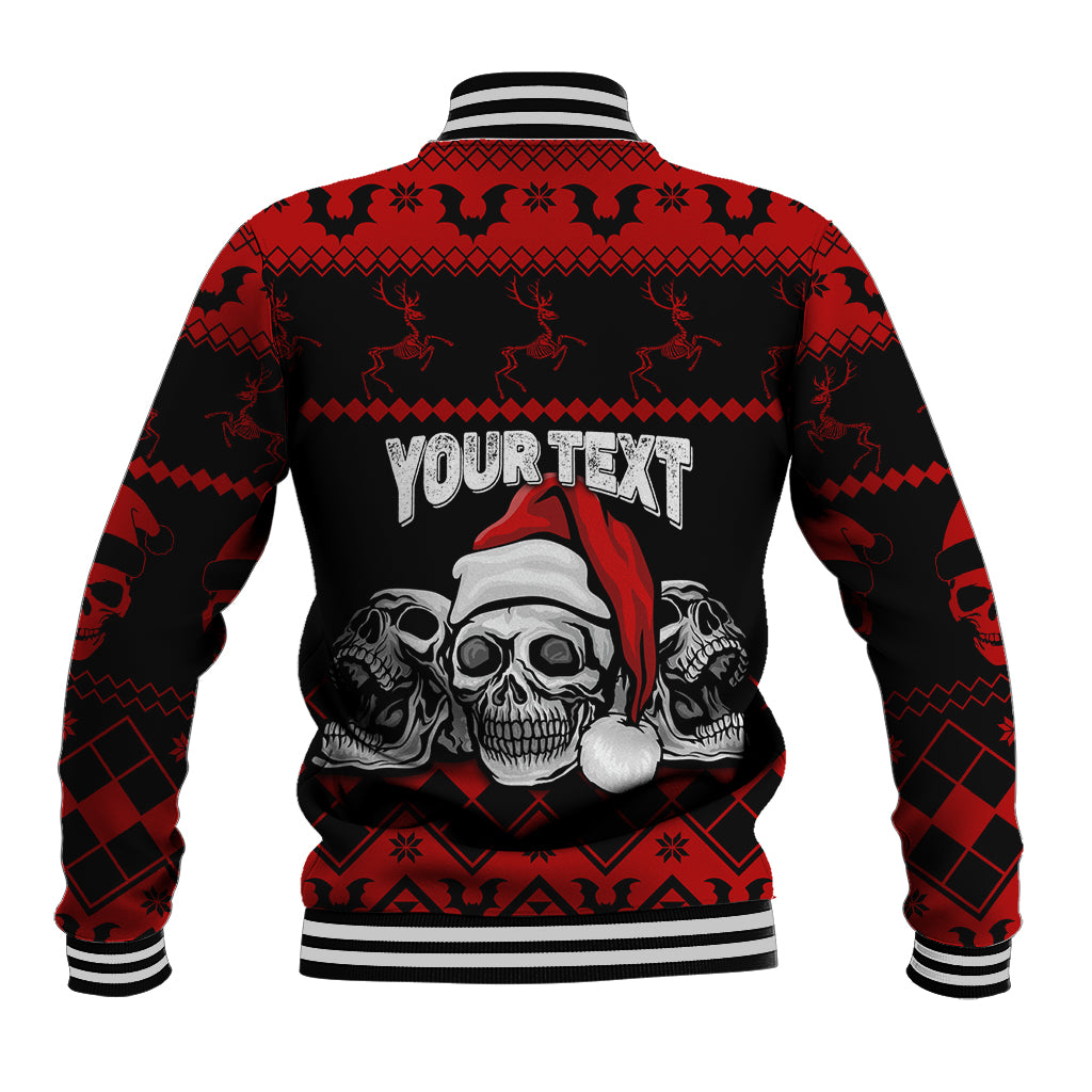 Custom Christmas Baseball Jacket Gothic Skull Creepmas LT7 - Wonder Print Shop