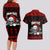Custom Christmas Couples Matching Long Sleeve Bodycon Dress and Hawaiian Shirt Gothic Skull Creepmas LT7 - Wonder Print Shop