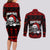Custom Christmas Couples Matching Long Sleeve Bodycon Dress and Long Sleeve Button Shirt Gothic Skull Creepmas LT7 - Wonder Print Shop