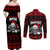 Custom Christmas Couples Matching Off Shoulder Maxi Dress and Long Sleeve Button Shirt Gothic Skull Creepmas LT7 - Wonder Print Shop