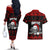 Custom Christmas Couples Matching Off The Shoulder Long Sleeve Dress and Hawaiian Shirt Gothic Skull Creepmas LT7 - Wonder Print Shop