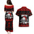 Custom Christmas Couples Matching Puletasi Dress and Hawaiian Shirt Gothic Skull Creepmas LT7 - Wonder Print Shop