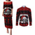 Custom Christmas Couples Matching Puletasi Dress and Long Sleeve Button Shirt Gothic Skull Creepmas LT7 - Wonder Print Shop