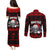 Custom Christmas Couples Matching Puletasi Dress and Long Sleeve Button Shirt Gothic Skull Creepmas LT7 - Wonder Print Shop