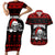 Custom Christmas Couples Matching Short Sleeve Bodycon Dress and Hawaiian Shirt Gothic Skull Creepmas LT7 - Wonder Print Shop
