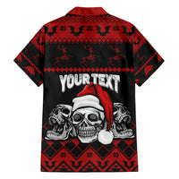 Custom Christmas Family Matching Long Sleeve Bodycon Dress and Hawaiian Shirt Gothic Skull Creepmas LT7 - Wonder Print Shop