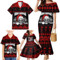 Custom Christmas Family Matching Mermaid Dress and Hawaiian Shirt Gothic Skull Creepmas LT7 - Wonder Print Shop