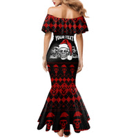 Custom Christmas Family Matching Mermaid Dress and Hawaiian Shirt Gothic Skull Creepmas LT7 - Wonder Print Shop