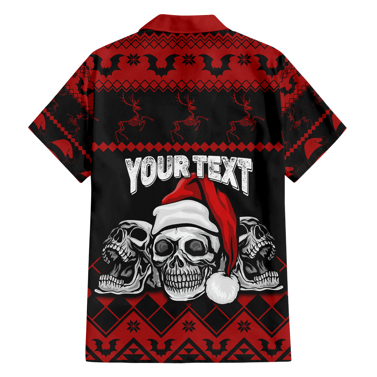 Custom Christmas Family Matching Puletasi Dress and Hawaiian Shirt Gothic Skull Creepmas - Wonder Print Shop