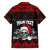 Custom Christmas Family Matching Short Sleeve Bodycon Dress and Hawaiian Shirt Gothic Skull Creepmas - Wonder Print Shop