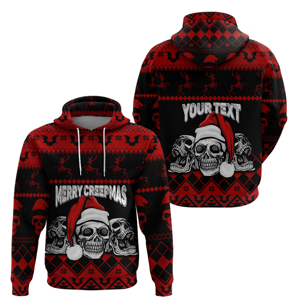 Custom Christmas Hoodie Gothic Skull Creepmas - Wonder Print Shop