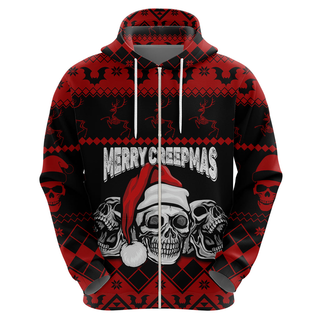 Custom Christmas Hoodie Gothic Skull Creepmas - Wonder Print Shop