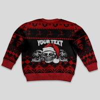Personalised Wonder Print Christmas Kid Ugly Christmas Sweater Gothic Skull Creepmas - Wonder Print Shop