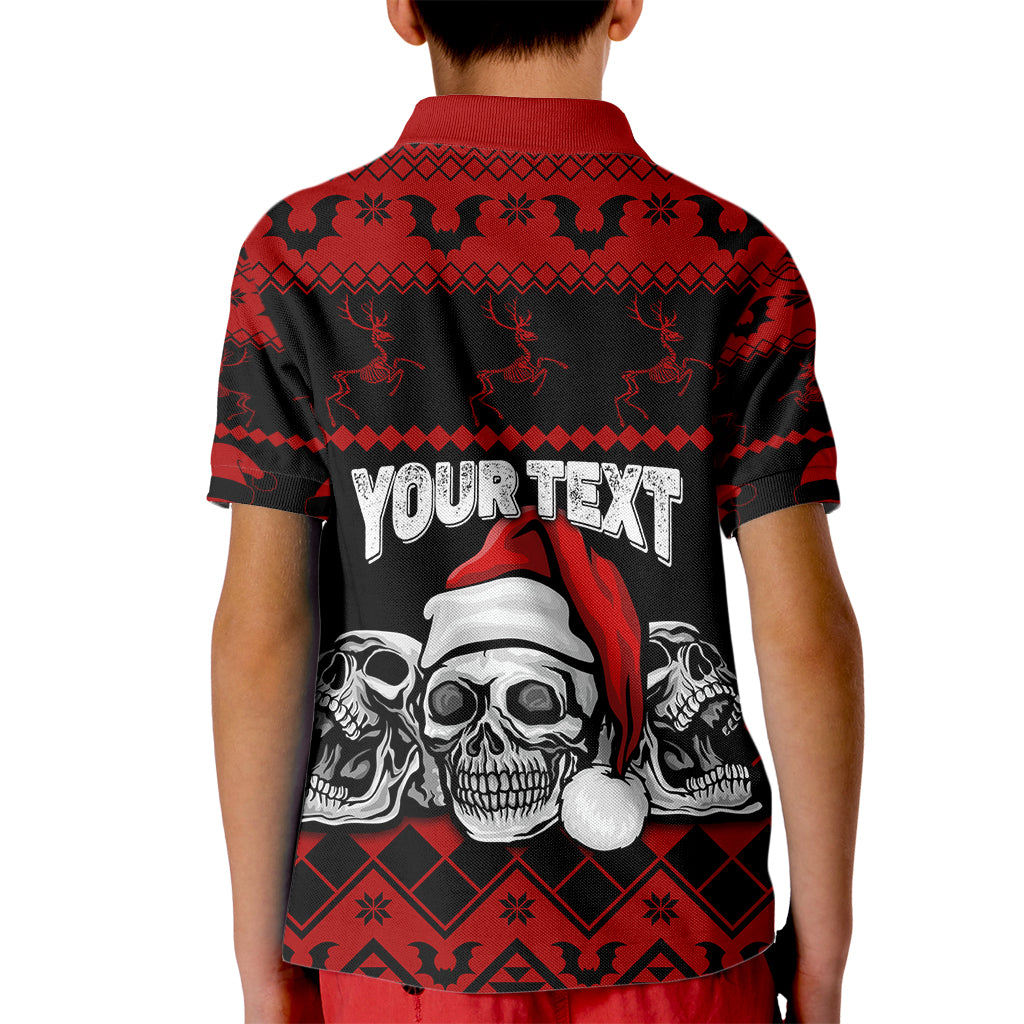 Custom Christmas Kid Polo Shirt Gothic Skull Creepmas - Wonder Print Shop