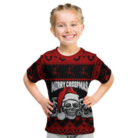 Custom Christmas Kid T Shirt Gothic Skull Creepmas - Wonder Print Shop