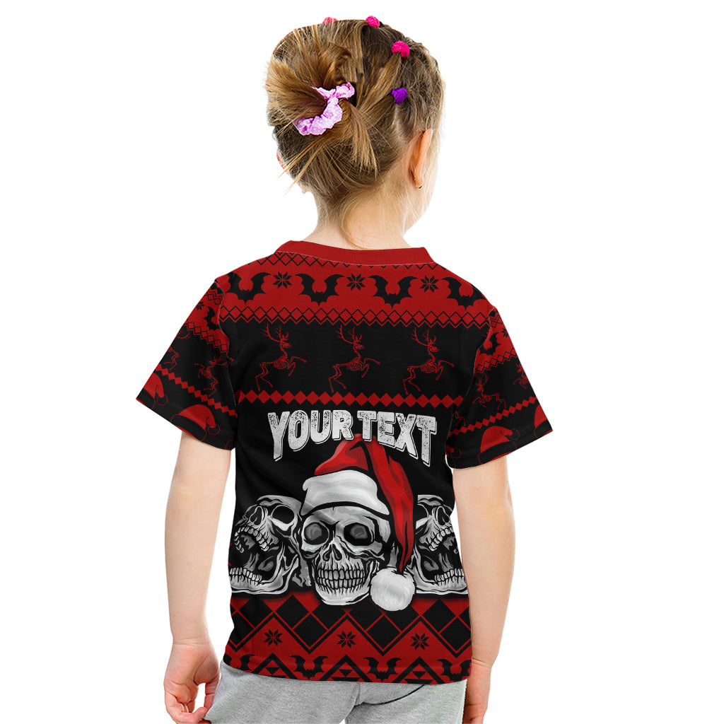 Custom Christmas Kid T Shirt Gothic Skull Creepmas - Wonder Print Shop