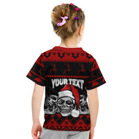 Custom Christmas Kid T Shirt Gothic Skull Creepmas - Wonder Print Shop